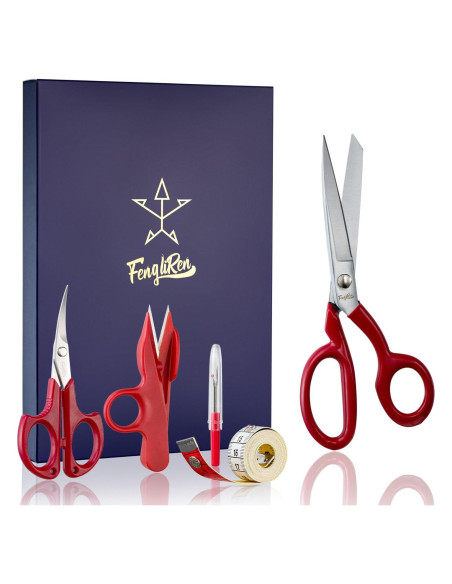Tijeras de Coser Fengliren 20 cm Acero de Manganeso Rojo Tijeras de Coser Fengliren 20 cm Acero de Manganeso Rojo