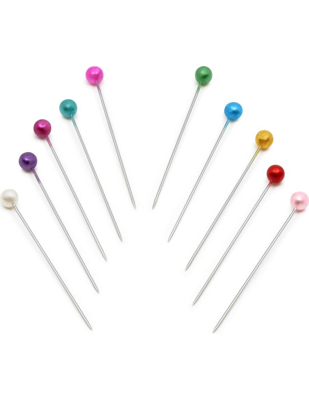 Alfileres Perlados Dritz 63, 3.81 cm, Multicolor, 40 Piezas Alfileres Perlados Dritz 63, 3.81 cm, Multicolor, 40 Piezas