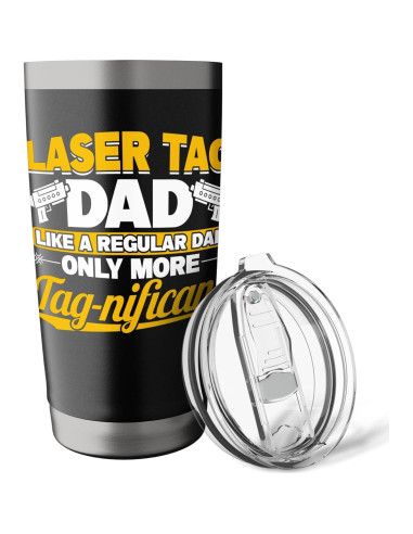 Vaso de Acero Inoxidable Aislado 20 oz Papá Laser Tag
