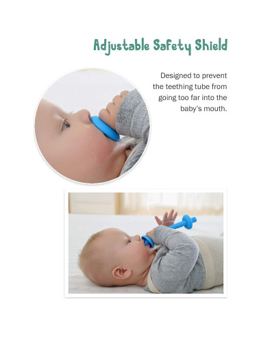 Tubo de Dentición Giftty con Escudo de Seguridad - Silicona 3-12 Meses