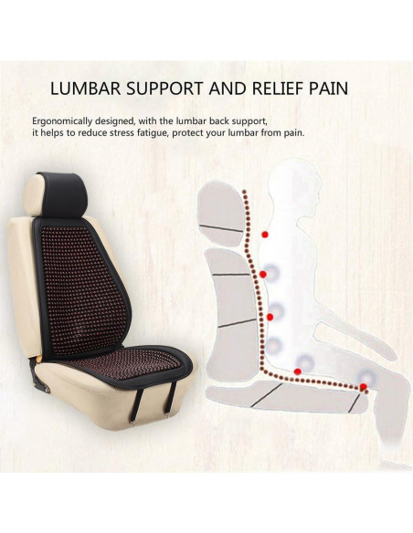 Cojín de Asiento de Coche Blueshyhall con Perlas de Madera Rojo - 2 Pcs Cojín de Asiento de Coche Blueshyhall con Perlas de Madera Rojo - 2 Pcs