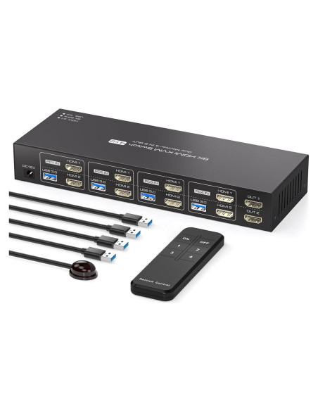Interruptor KVM 4 Puertos PVBCTCSID 2 Monitores 8K 60Hz Interruptor KVM 4 Puertos PVBCTCSID 2 Monitores 8K 60Hz