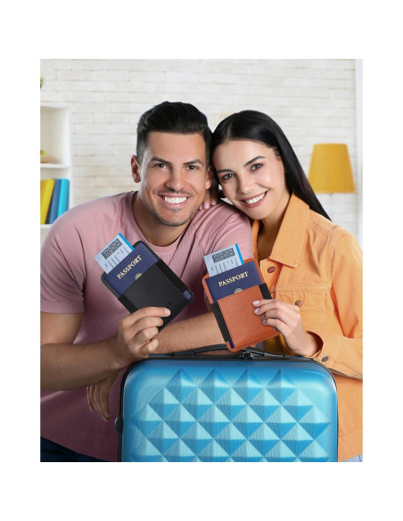 Soporte de Pasaporte HiWe RFID Minimalista Negro para Viajes Soporte de Pasaporte HiWe RFID Minimalista Negro para Viajes