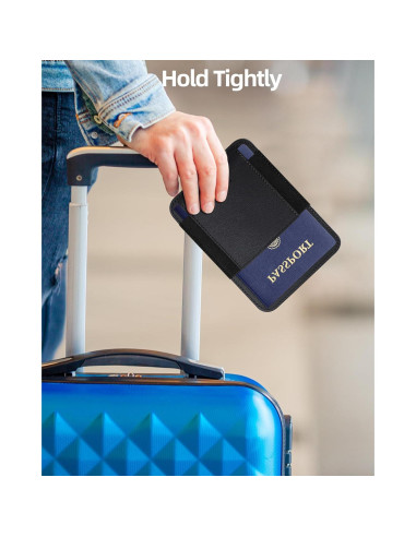 Soporte de Pasaporte HiWe RFID Minimalista Negro para Viajes