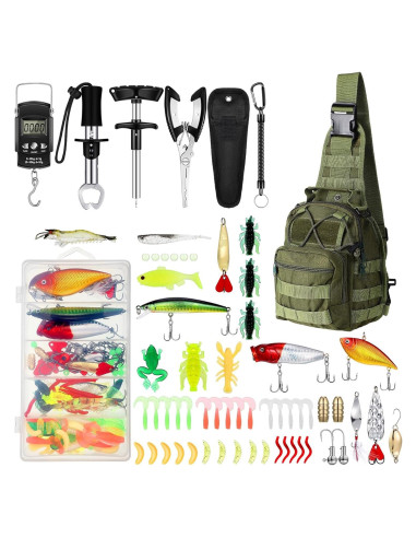 Kit de Herramientas de Pesca Sosation 134 Pcs con Cebo y Accesorios
