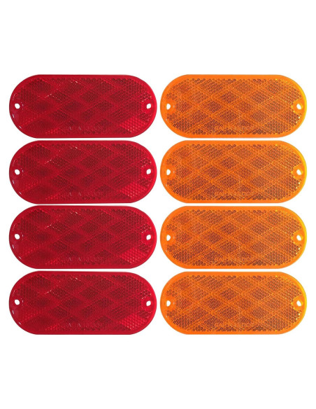Reflectores Ovalados MaxxHaul 51018 Paquete de 8 Rojos y Ámbar Reflectores Ovalados MaxxHaul 51018 Paquete de 8 Rojos y Ámbar