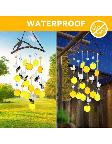 Campana de Viento de Vidrio Templado X-PREK Abejas 38cm Campana de Viento de Vidrio Templado X-PREK Abejas 38cm