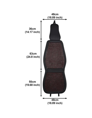 Cojín de Asiento de Coche Blueshyhall con Perlas de Madera Rojo - 2 Pcs