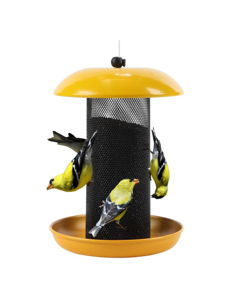Comedero para Jilgueros Meleave 1.13 kg Metal Amarillo
