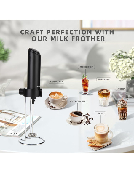 Espumador de Leche Eléctrico WINETELL-003 Recargable USB-C 300ml Espumador de Leche Eléctrico WINETELL-003 Recargable USB-C 300ml
