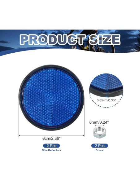 Reflectores Traseros PATIKIL Azul 2 Pcs Seguridad Motocicleta Reflectores Traseros PATIKIL Azul 2 Pcs Seguridad Motocicleta