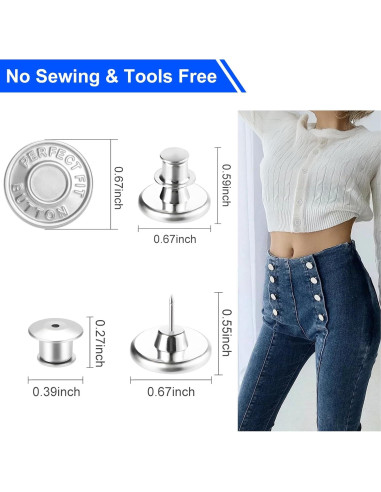 Botones de Reemplazo para Jeans Wgbon - 12 Piezas Ajustables