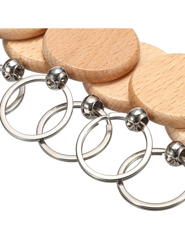 Etiquetas de Llave de Madera JUXYES 100 PCS 40mm para Grabado