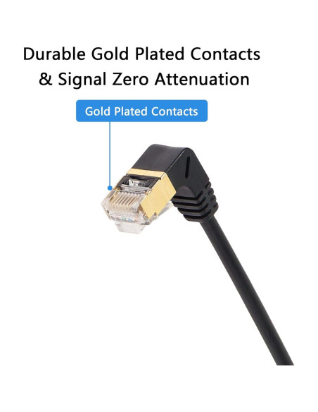 Cable Ethernet Cat8 SinLoon 0.5M 40Gbps 2000Mhz Ángulo 90 Cable Ethernet Cat8 SinLoon 0.5M 40Gbps 2000Mhz Ángulo 90