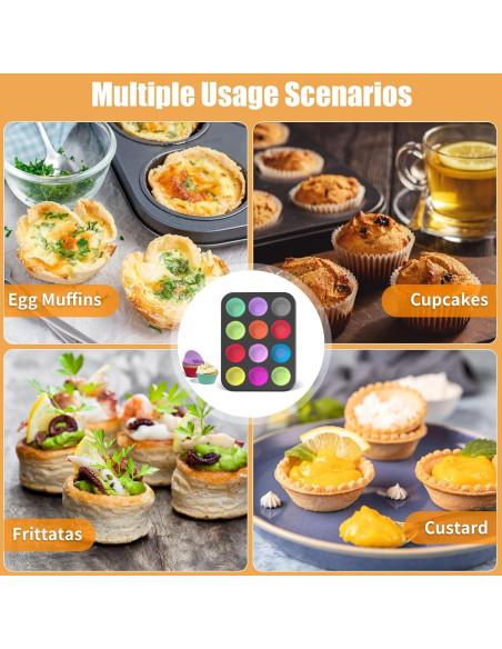 Molde para Muffin WIBIMEN 12 Tazas Silicona Antiadherente Molde para Muffin WIBIMEN 12 Tazas Silicona Antiadherente