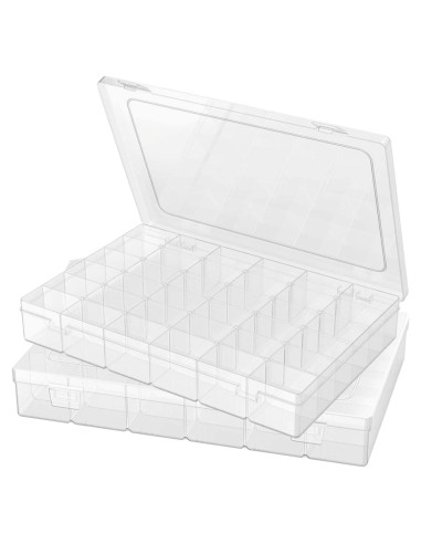Paquete de 2 cajas organizadoras plásticas Goiio 36 compartimentos