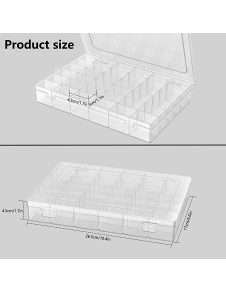 Paquete de 2 cajas organizadoras plásticas Goiio 36 compartimentos Paquete de 2 cajas organizadoras plásticas Goiio 36 compartimentos