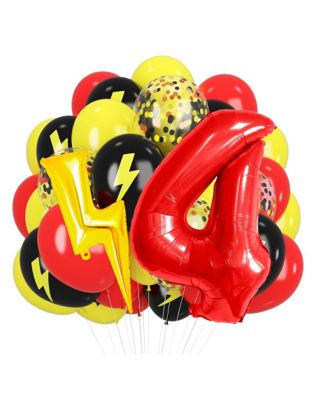Globos de Cumpleaños Rayo Decmied 40 Pulgadas Rojos y Amarillos Globos de Cumpleaños Rayo Decmied 40 Pulgadas Rojos y Amarillos