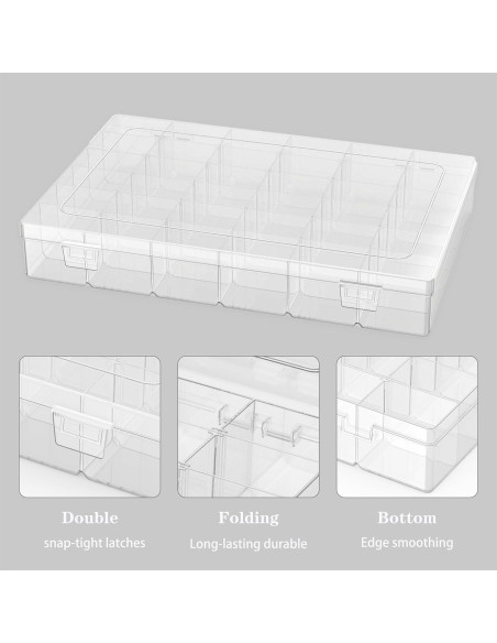 Paquete de 2 cajas organizadoras plásticas Goiio 36 compartimentos Paquete de 2 cajas organizadoras plásticas Goiio 36 compartimentos
