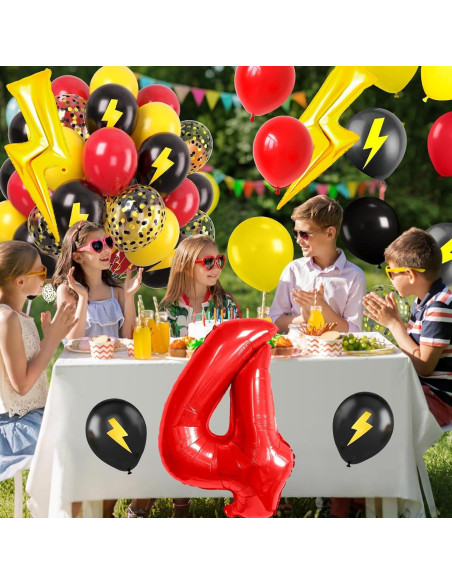 Globos de Cumpleaños Rayo Decmied 40 Pulgadas Rojos y Amarillos Globos de Cumpleaños Rayo Decmied 40 Pulgadas Rojos y Amarillos