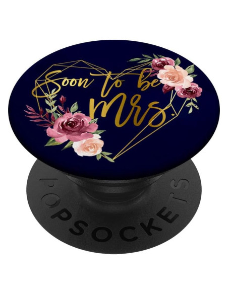 PopSocket Estándar Pronto a ser Sra. Floral Negro PopSocket Estándar Pronto a ser Sra. Floral Negro
