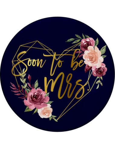 PopSocket Estándar Pronto a ser Sra. Floral Negro