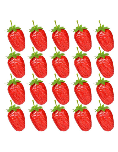 Fresas Artificiales RONRONS 20 Piezas Realistas Decorativas