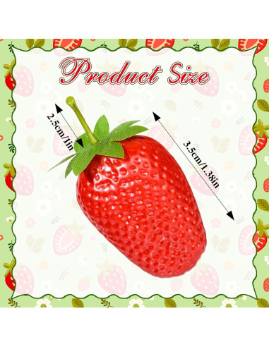 Fresas Artificiales RONRONS 20 Piezas Realistas Decorativas