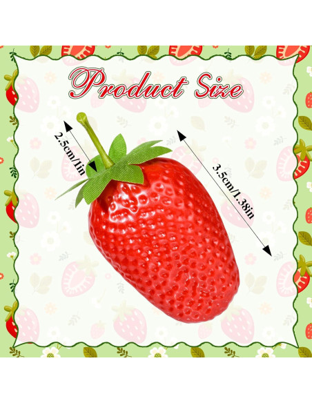 Fresas Artificiales RONRONS 20 Piezas Realistas Decorativas Fresas Artificiales RONRONS 20 Piezas Realistas Decorativas