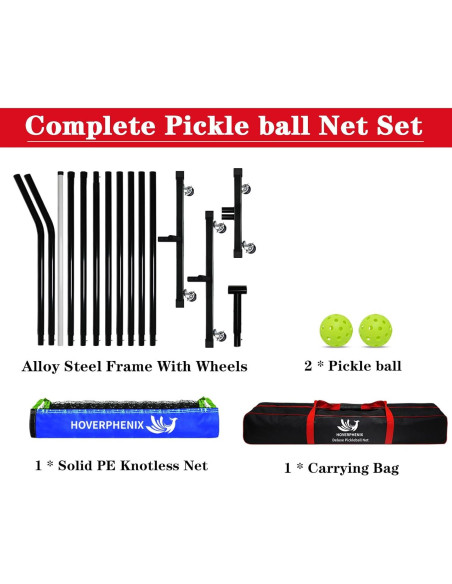 Red de Pickleball Hoverphenix 6,71 m con Pelotas y Bolsa Red de Pickleball Hoverphenix 6,71 m con Pelotas y Bolsa