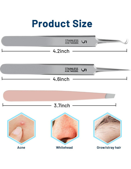 Juego de Pinzas WSYUB para Puntos Negros y Vello Encarnado Juego de Pinzas WSYUB para Puntos Negros y Vello Encarnado