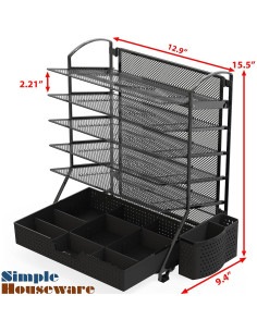 Organizador de Archivos de Escritorio Simple Houseware 6 Niveles Negro 2