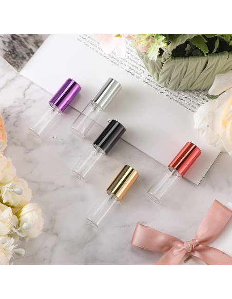 Botellas de Spray de Viaje Yinder 25 Pcs 5ml Vidrio Colores Botellas de Spray de Viaje Yinder 25 Pcs 5ml Vidrio Colores