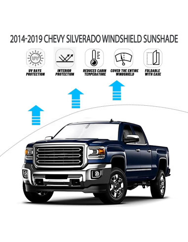 Protector Solar D-Lumina para Parabrisas Chevy Silverado 2014-2018