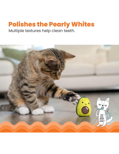 Juguete de Gato Catstages Avocato con Malla Dental - Peluche Verde
