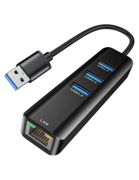 Adaptador USB a Ethernet ABLEWE 3 Puertos USB 3.0 Gigabit Adaptador USB a Ethernet ABLEWE 3 Puertos USB 3.0 Gigabit