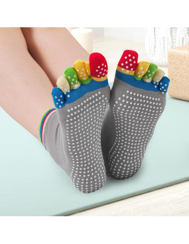 Calcetines de Pilates Antideslizantes para Mujeres - 12 Pares