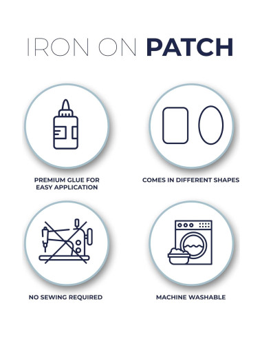 Parches de Planchar Johnson & Smith - 14 Parches Adhesivos de Tela