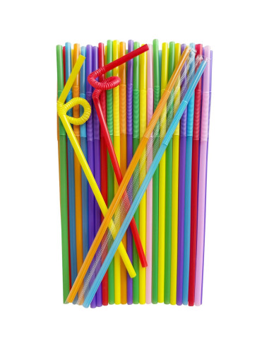 Popotes Desechables Amarillos YAOSHENG 200 Unidades 26 cm