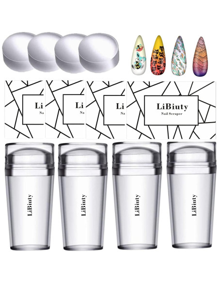Kit de Estampado de Uñas LiBiuty 4 Piezas con Raspadores Kit de Estampado de Uñas LiBiuty 4 Piezas con Raspadores