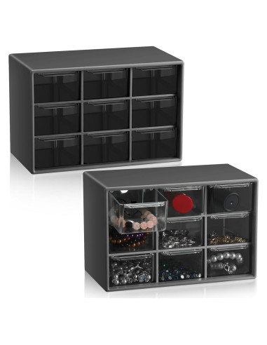 Organizador de Escritorio Wenqik 2 Pcs con 9 Cajones Transparentes