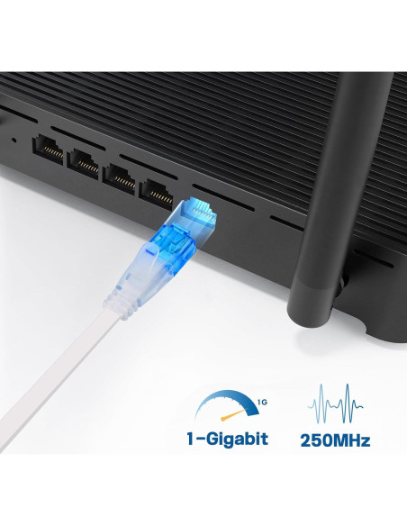 Cable Ethernet Cat 6 Ercielook 7.62 m Blanco Plano RJ45 Cable Ethernet Cat 6 Ercielook 7.62 m Blanco Plano RJ45