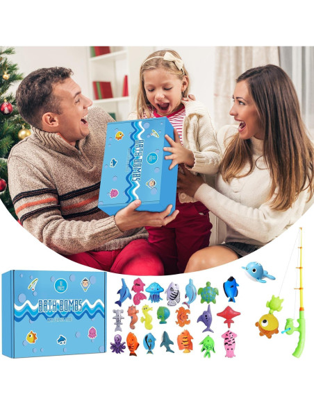 Bombas de baño para niños Kims Cosiart - 20 sorpresas con juego de pesca Bombas de baño para niños Kims Cosiart - 20 sorpresas con juego de pesca