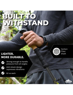 Bastones de Senderismo Cascade Mountain Tech - Carbono Verde 2