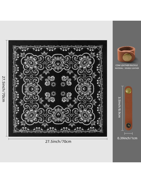Bufanda Bandana Occidental 100% Algodón con Hebilla de Cuero Bufanda Bandana Occidental 100% Algodón con Hebilla de Cuero