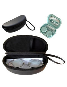 Estuche 2 en 1 para Lentes de Contacto y Gafas Azul