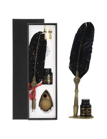 Juego de Plumas Caligráficas PATIKIL 25cm Negro con Tinta Juego de Plumas Caligráficas PATIKIL 25cm Negro con Tinta
