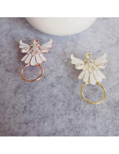 Alfiler de Cristal Claro NOUMANDA Alas de Ángel Soporte Magnético