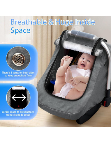 Cubierta de Asiento de Coche Impermeable para Bebés Gris - Universal