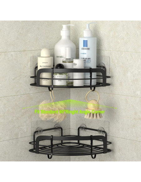 Estantes de Ducha de Esquina STEUGO Negros 2-Pack Acero Inoxidable Estantes de Ducha de Esquina STEUGO Negros 2-Pack Acero Inoxidable